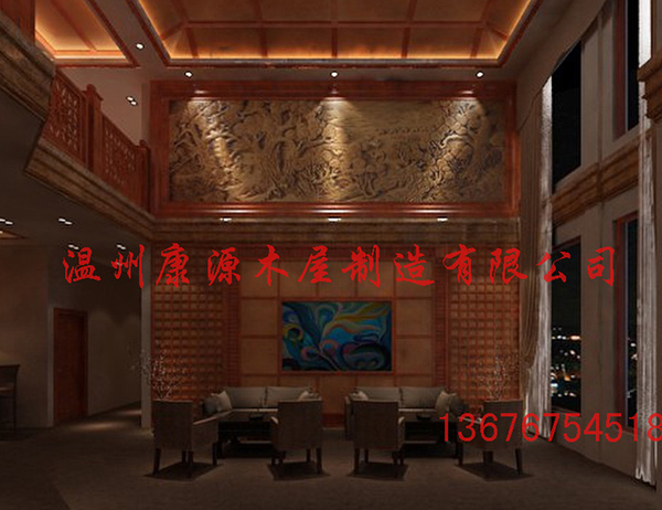 黄官岛会所大厅茶吧效果图